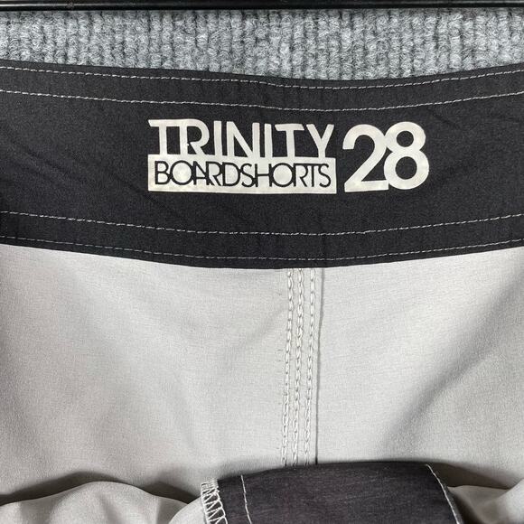Trinity Board Shorts Men's 28 Gray Colorblock Casual Unlined Drawstring Swimwear - Picture 6 of 10